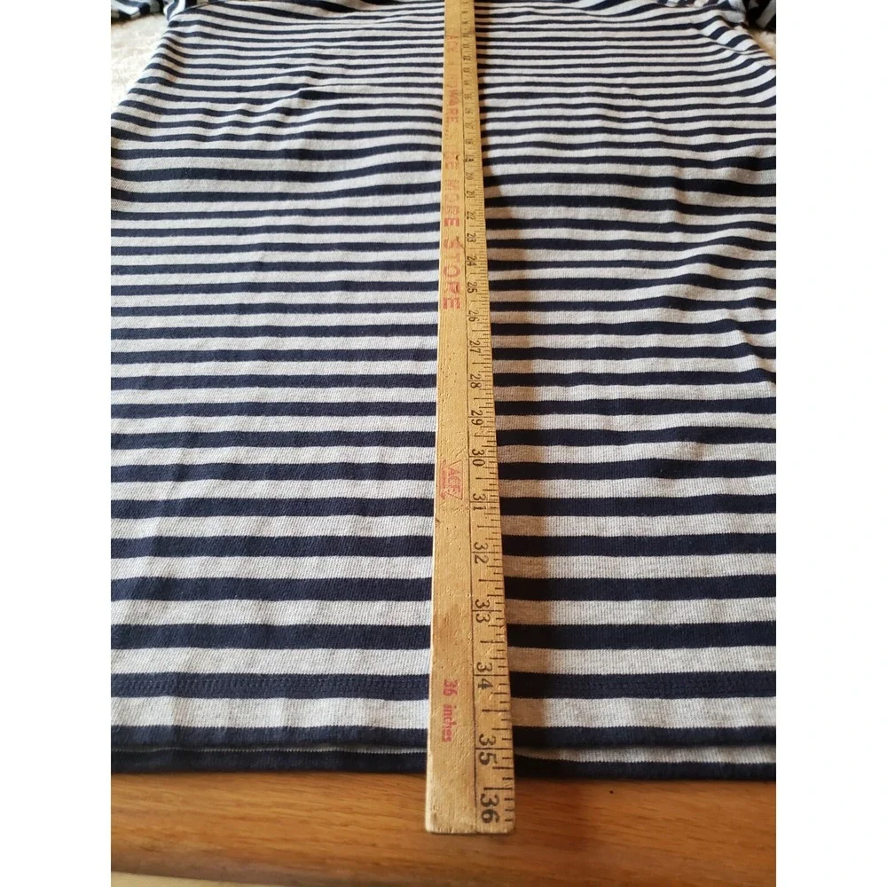 Gap XL Blue Gray Striped Cotton Raglan Shirt Dress Large 3/4 Sleeves NWT - Picture 7 of 10
